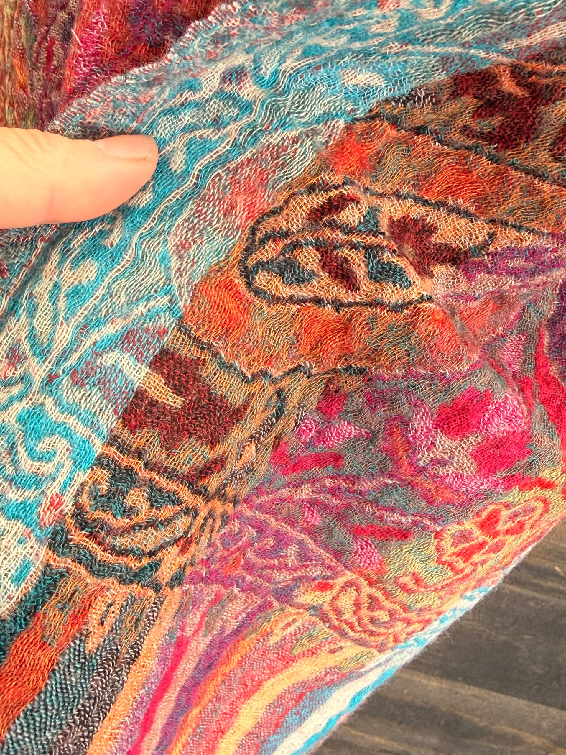 Red Amber Scarf - woven in India from Australian merino wool