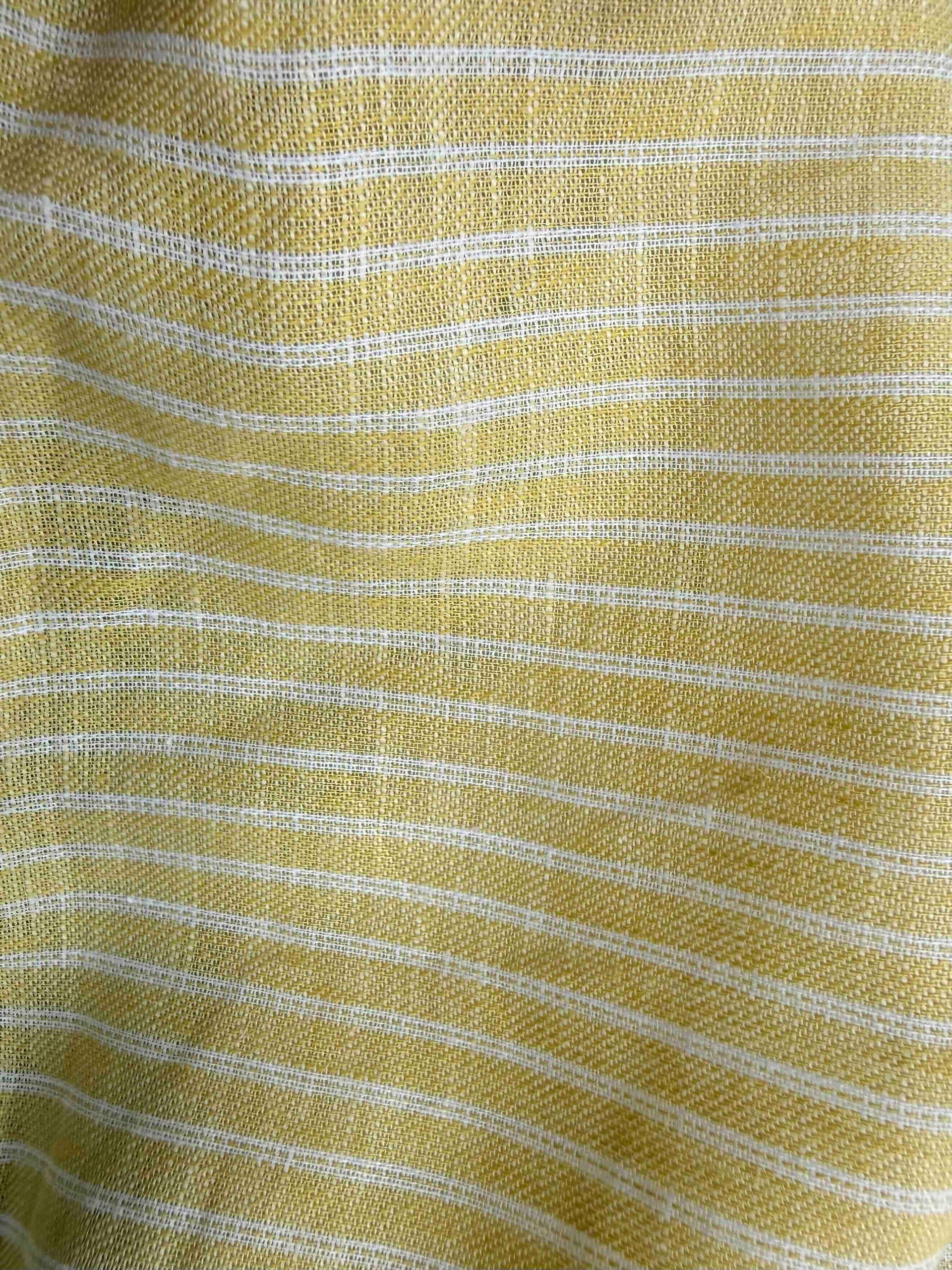 80% Linen/20% Cotton blend yellow striped