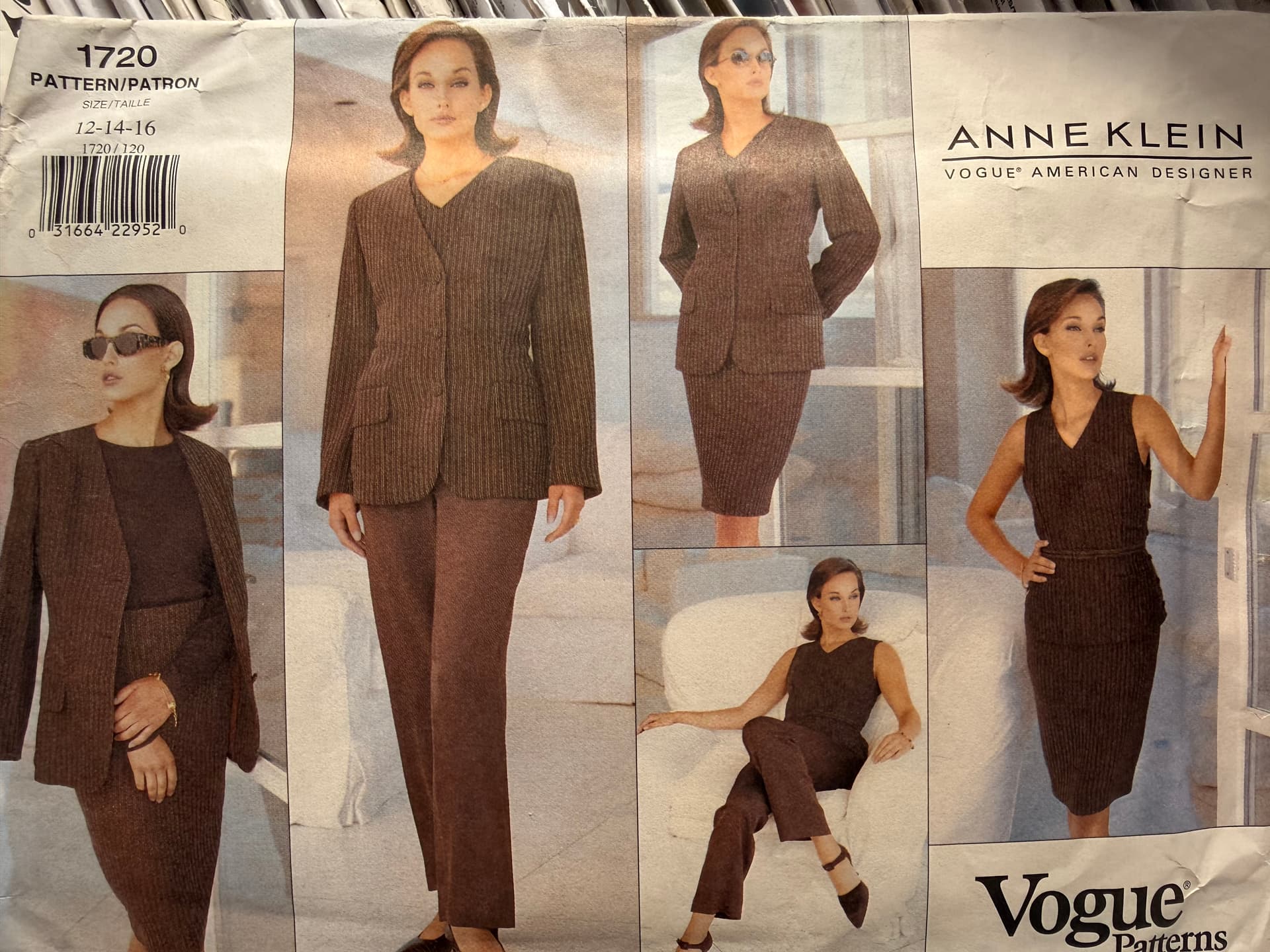Vintage sewing pattern Vogue 1720, Anne Klein wardrobe ensemble, size 12-16
