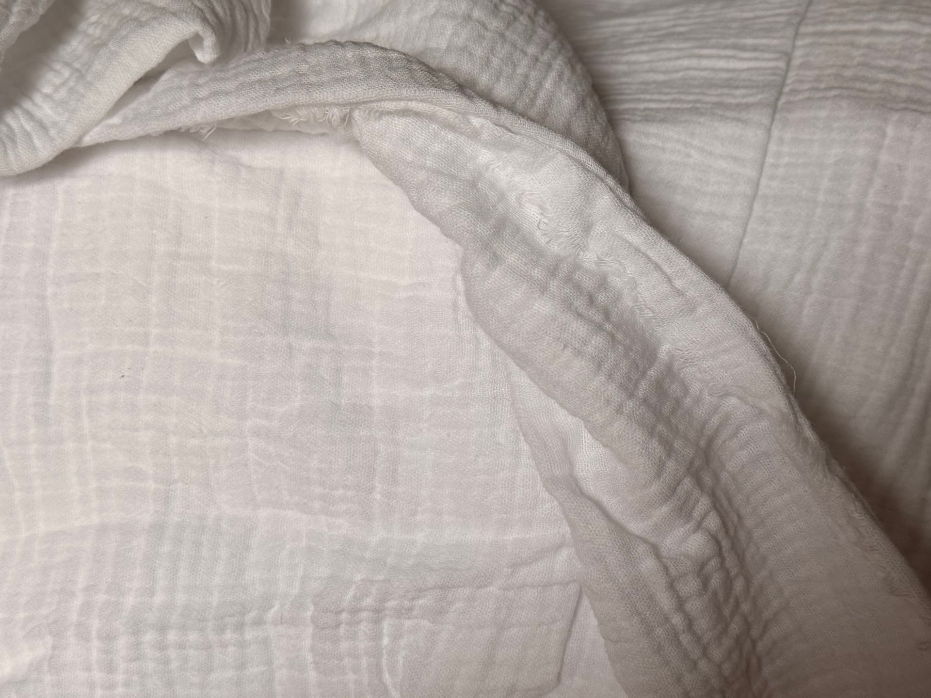 100% Cotton, double gauze, white, Australian milled