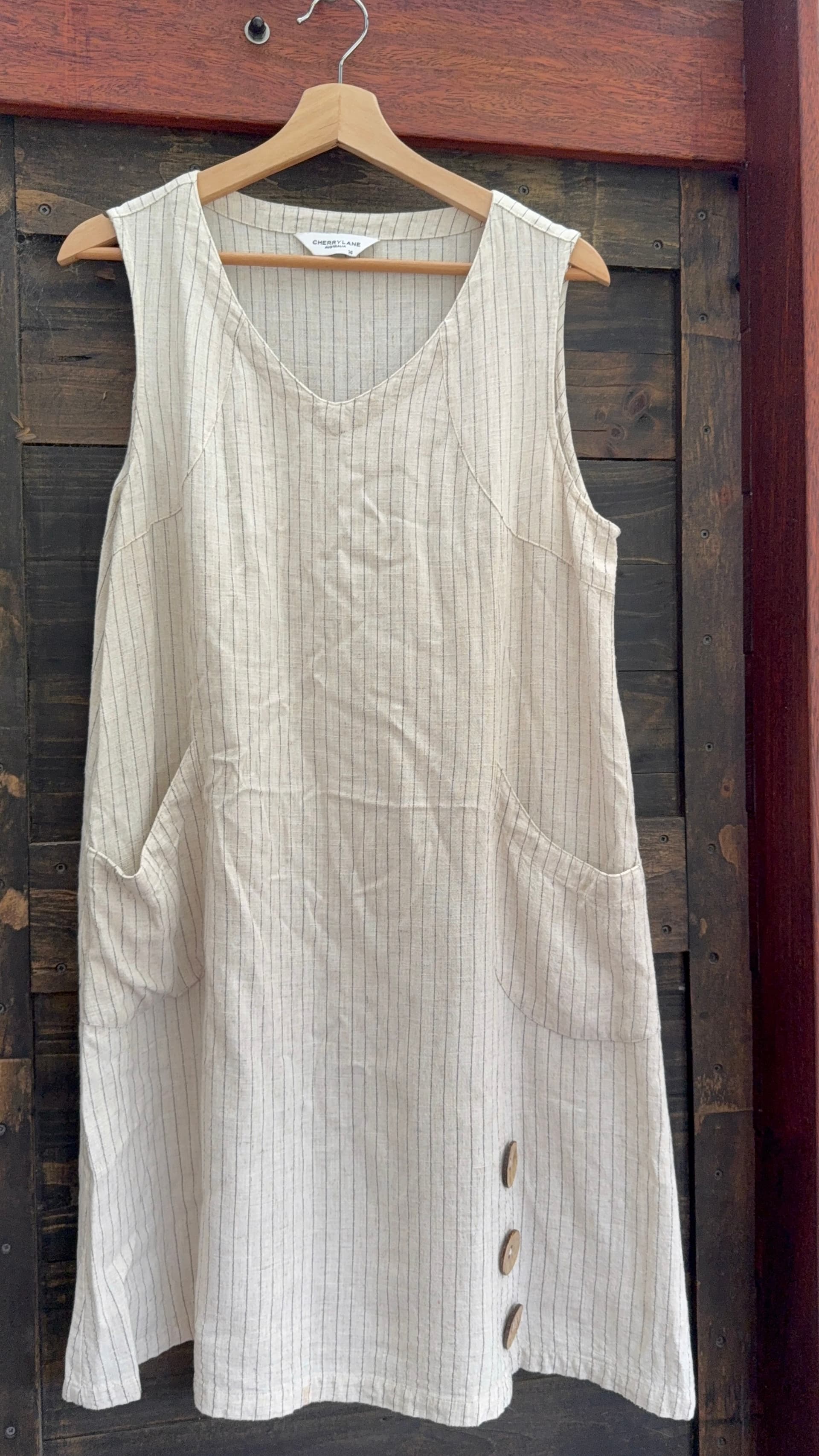 Fun, 100% linen, Cherry Lane Australia, dress, size 12-14
