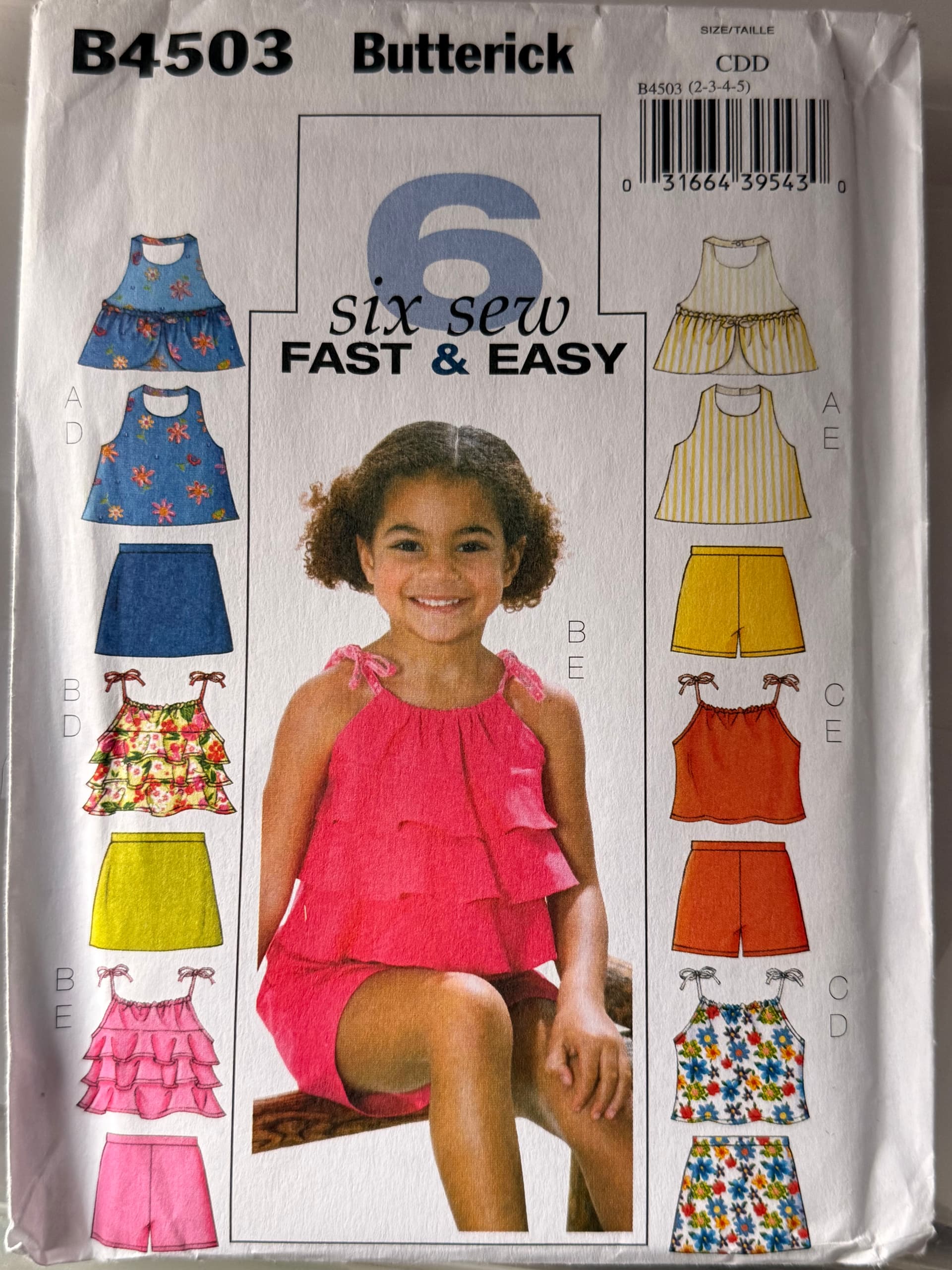 Butterick B4503 Children’s clothing pattern - top, skirt and pants