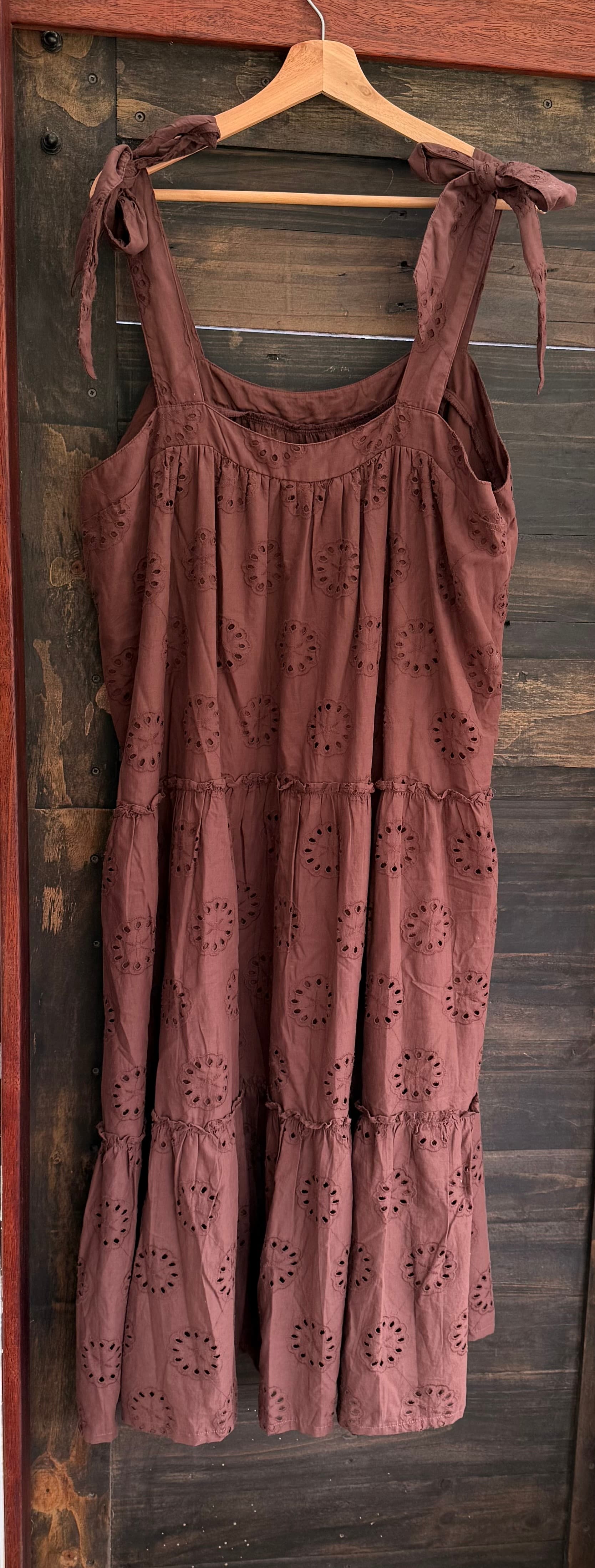 Rich chocolate brown size 20, cotton Ed.it.ed summer dress