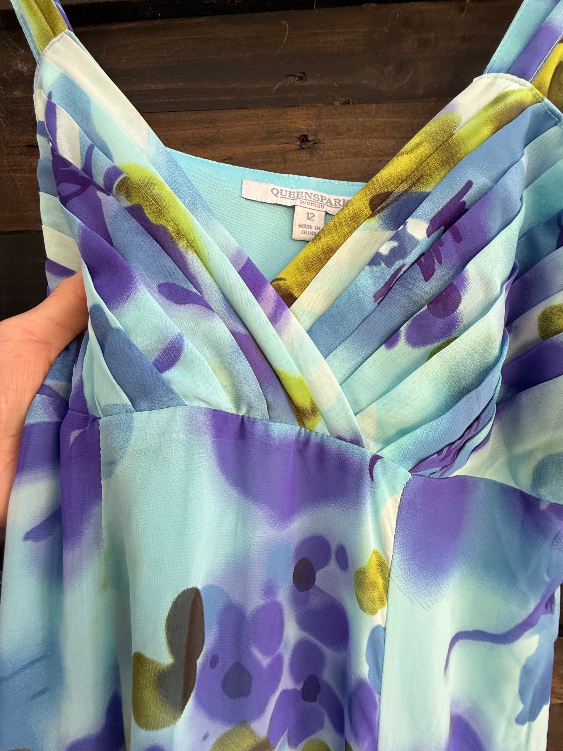 Blue maxi summer dress, size 12, Queenspark