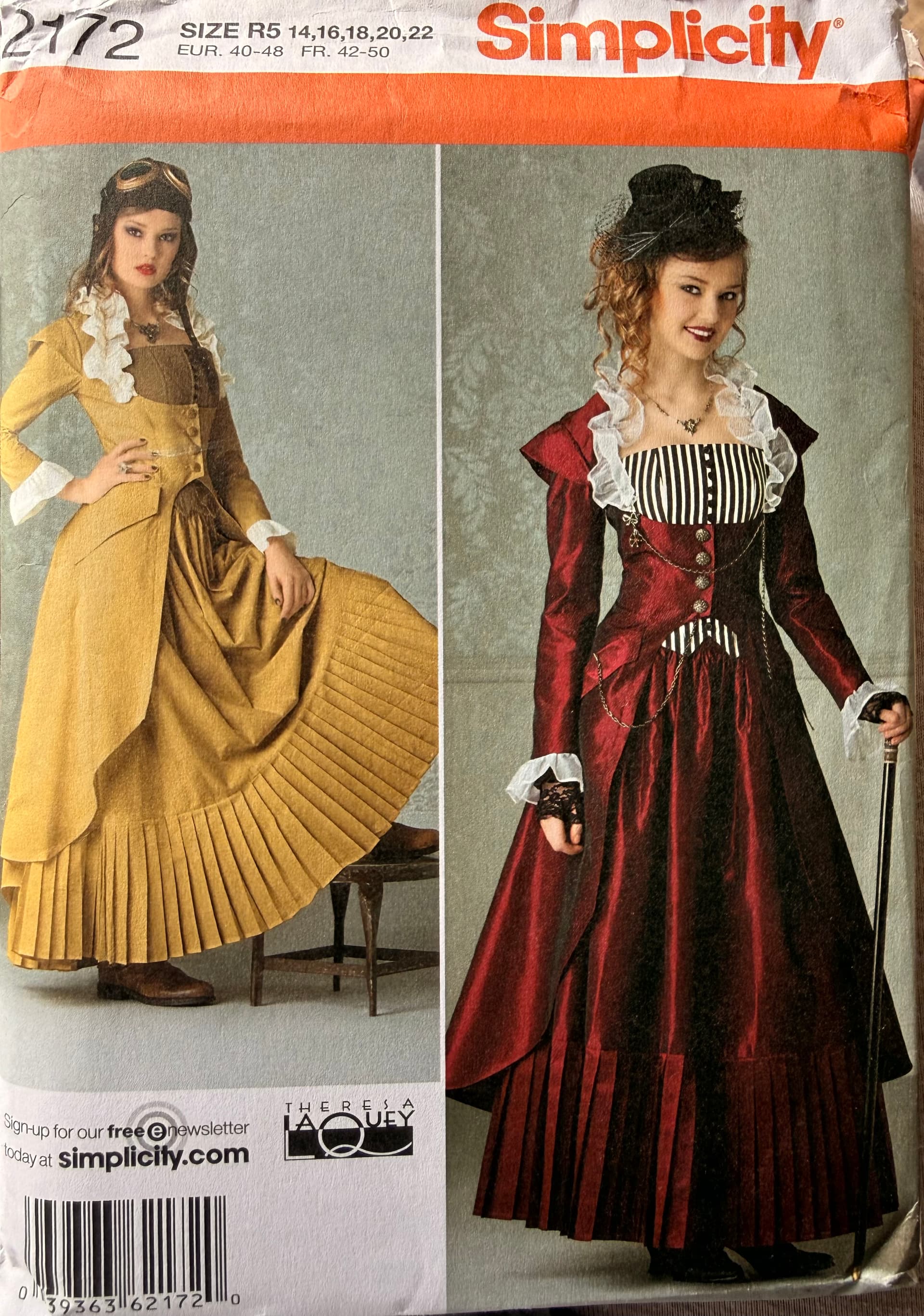 Sewing Pattern Simplicity 2172 - costume, vintage dress, size 14-22