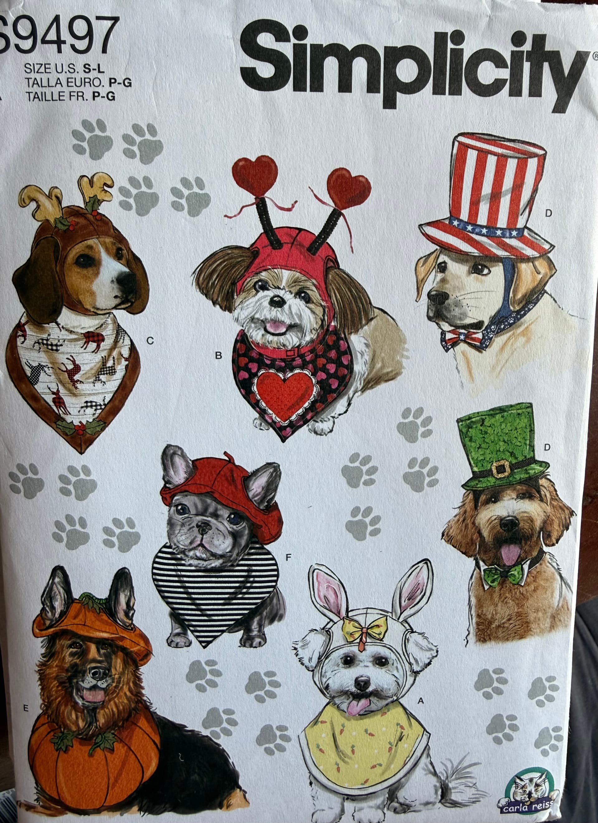 Sewing Pattern Simplicity 9497 Dog costumes