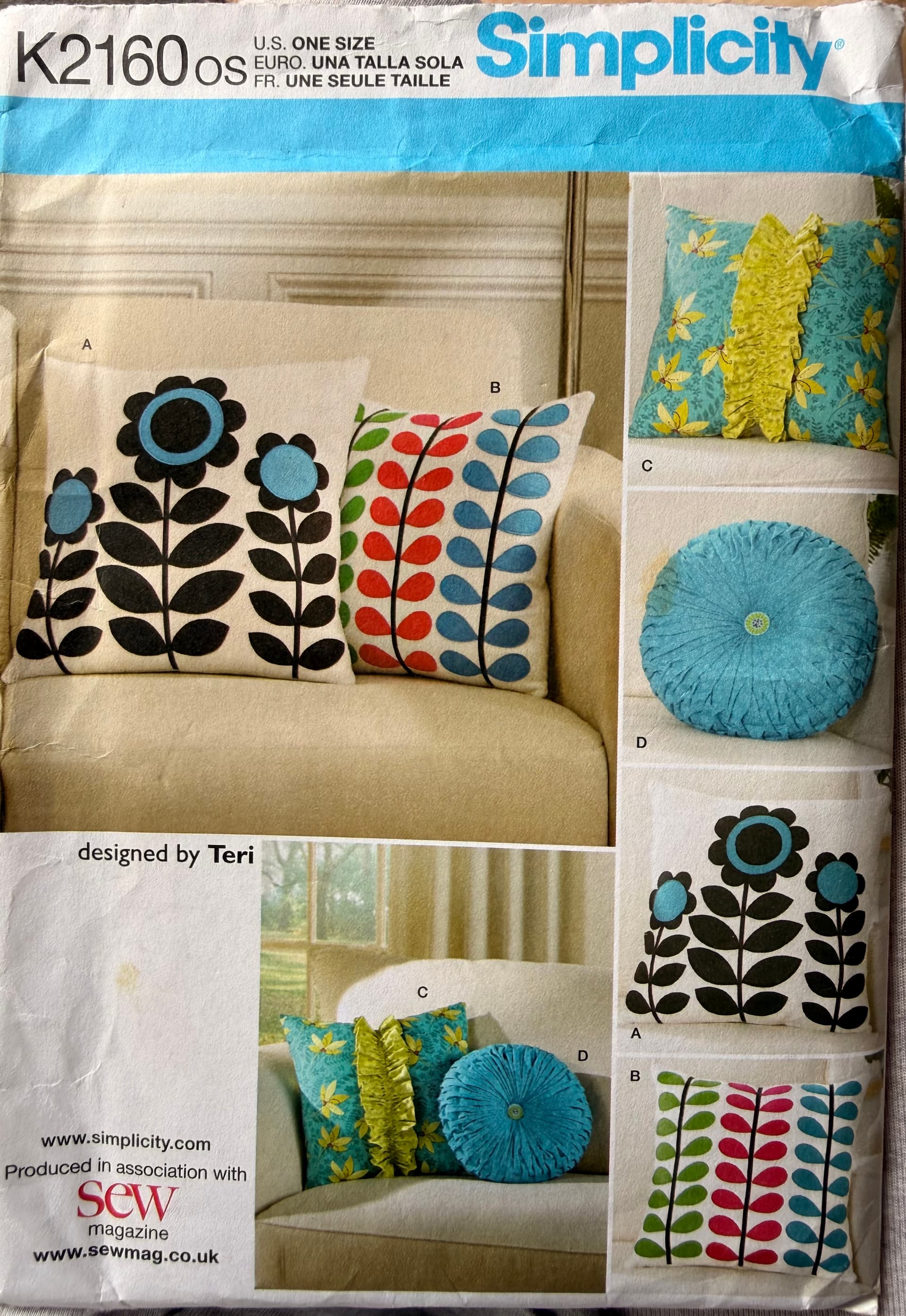 Sewing pattern Simplicity 2160, cushion / pillow