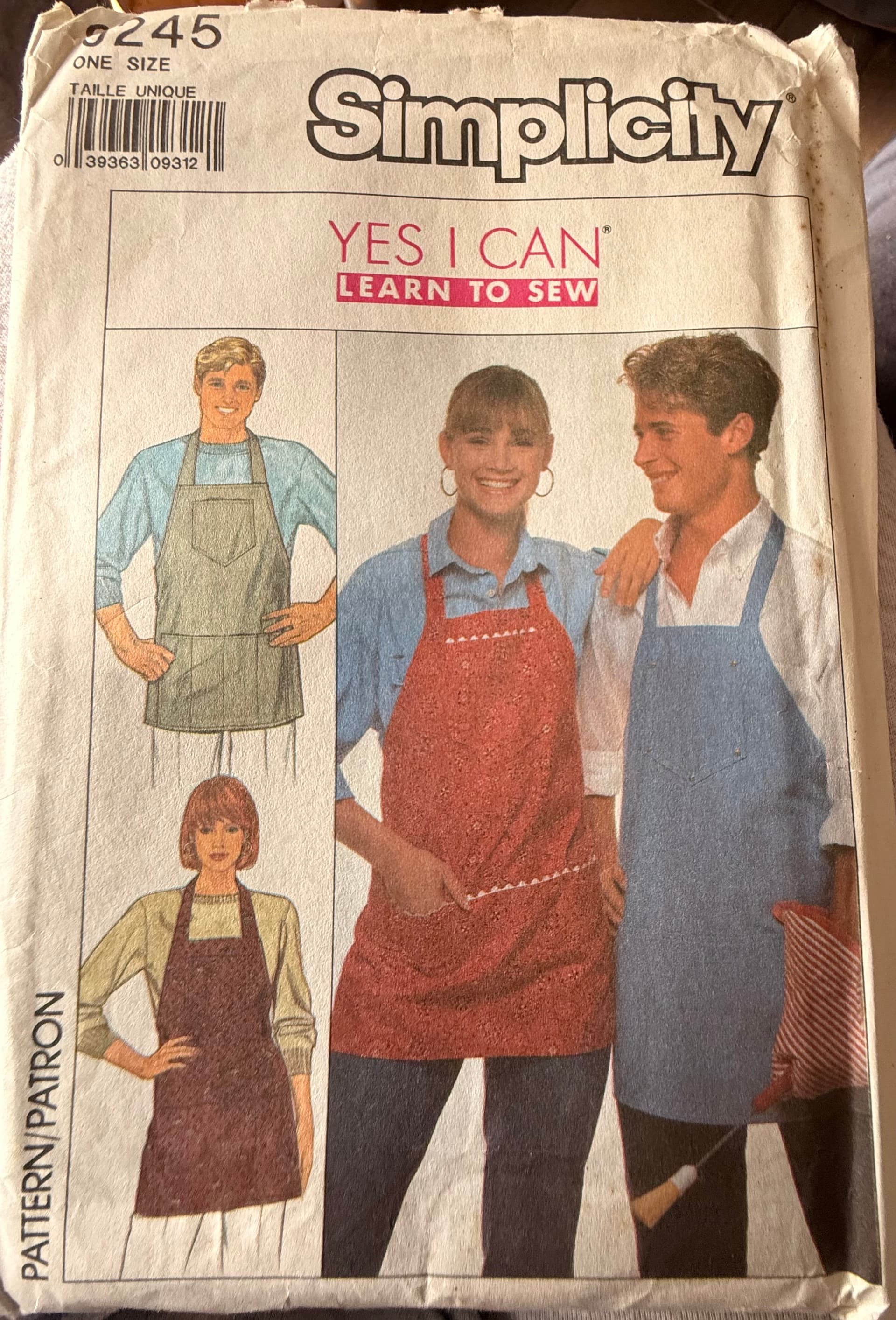 Simplicity 9245, learn to sew, apron pattern, one size